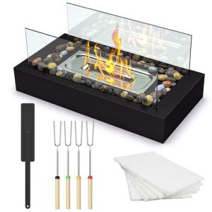 Cobblestone Tabletop Fire Pit for Indoor/Outdoor Use