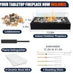 Cobblestone Tabletop Fire Pit for Indoor/Outdoor Use
