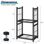 Portable 2-Tier Indoor Firewood Rack with Hooks