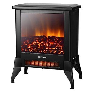 COSTWAY 18-Inch Electric Fireplace Stove Heater