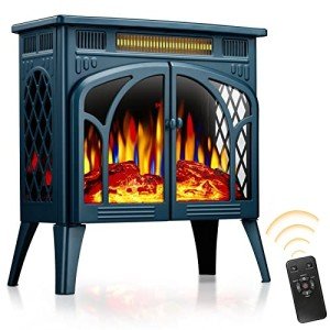 Portable Indoor Electric Fireplace Heater - Dark Green
