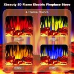 Portable Indoor Electric Fireplace Heater - Dark Green