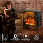 Portable Indoor Electric Fireplace Heater - Dark Green