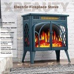 Portable Indoor Electric Fireplace Heater - Dark Green
