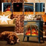 Portable Indoor Electric Fireplace Heater - Dark Green