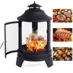 Outdoor Fire Pit with Removable Grill and Screen