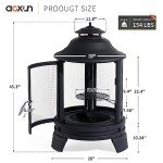Outdoor Fire Pit with Removable Grill and Screen