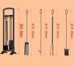 Kingson 5-Piece Wrought Iron Fireplace Tool Set