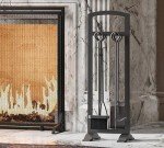 Kingson 5-Piece Wrought Iron Fireplace Tool Set