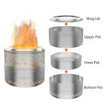 Portable Stainless Steel Smokeless Fire Pit 20