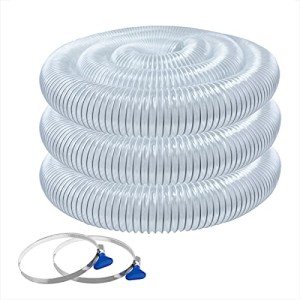 20' Dust Collection Hose with Key Hose Clamps