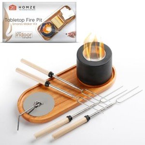 Portable Tabletop Fire Pit & Smores Maker Set