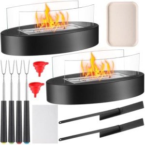 Portable Tabletop Fire Pit with S'mores Maker Set