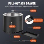 VEVOR Portable Smokeless Fire Pit for Outdoors