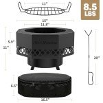 BriSunshine Portable Smokeless Fire Pit & Grill