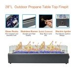 28-Inch Propane Fire Pit Table - Carbon Gray