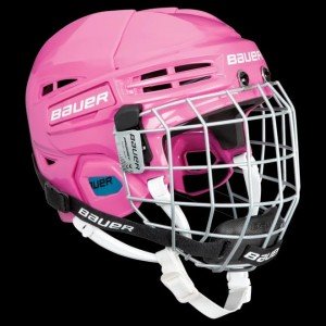 Youth Pink Bauer Prodigy Hockey Helmet Combo