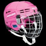 Youth Pink Bauer Prodigy Hockey Helmet Combo