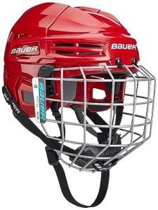 Bauer IMS 5.0 Hockey Helmet Combo - Senior Red