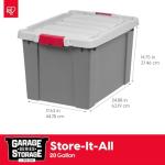 IRIS Lockable 20 Gallon Storage Totes, 6 Pack