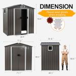 Shintenchi 6x4 FT Waterproof Outdoor Storage Shed