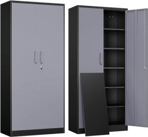 Yizosh Lockable Metal Storage Cabinet with Shelves