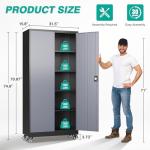 75" Tall Metal Rolling Storage Cabinet with Lock