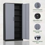 Letaya Lockable 5-Shelf Metal Storage Cabinet