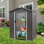 Vongrasig Metal Outdoor Storage Shed with Window