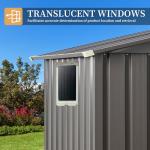 Vongrasig Metal Outdoor Storage Shed with Window