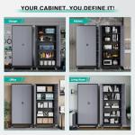 75" Tall Metal Rolling Storage Cabinet with Lock