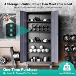 75" Tall Metal Rolling Storage Cabinet with Lock