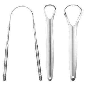 Stainless Steel Tongue Scrapers - 3 Pack