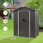 Vongrasig Metal Outdoor Storage Shed with Window