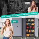 75" Tall Metal Rolling Storage Cabinet with Lock