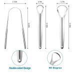 Stainless Steel Tongue Scrapers - 3 Pack