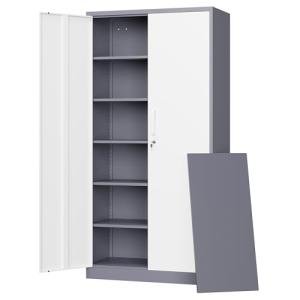 Letaya Lockable Metal Storage Cabinet with 5 Shelves