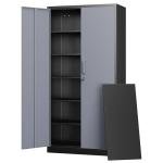 Lockable Metal Storage Cabinet with Adjustable Shelves