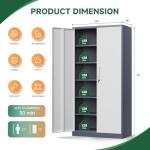 Letaya Lockable Metal Storage Cabinet with 5 Shelves