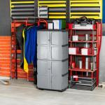 Lockable Freestanding Five-Shelf Storage Cabinet