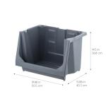 Large Gray Open Front Storage Bins - 3 Pack