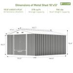 Outdoor Metal Storage Shed with Lockable Doors