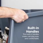 Large Gray Open Front Storage Bins - 3 Pack