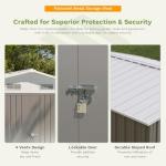 Outdoor Metal Storage Shed with Lockable Doors