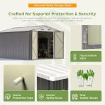 Outdoor Metal Storage Shed with Lockable Doors