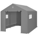 Outdoor 10x8ft Metal Storage Shed & Canopy