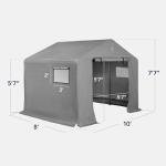 Outdoor 10x8ft Metal Storage Shed & Canopy