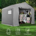 Outdoor 10x8ft Metal Storage Shed & Canopy