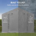 Outdoor 10x8ft Metal Storage Shed & Canopy