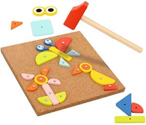 TOOKYLAND Fine Motor Toy: Hammer & Nails Montessori Game
